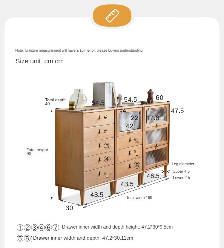 European Beech Chest of Drawers Combination