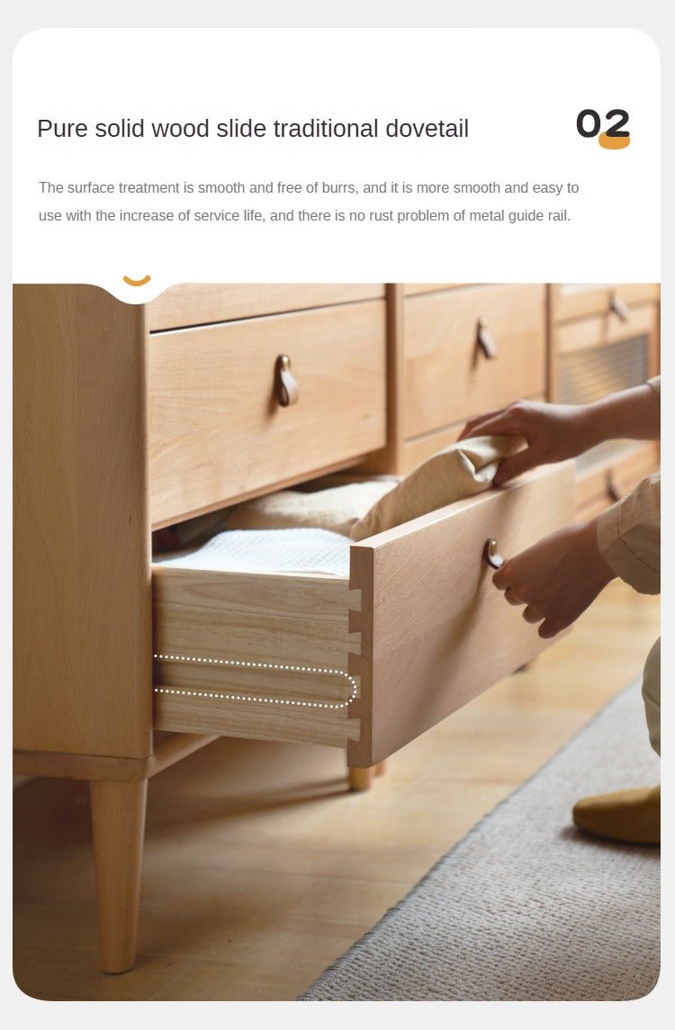 European Beech Chest of Drawers Combination