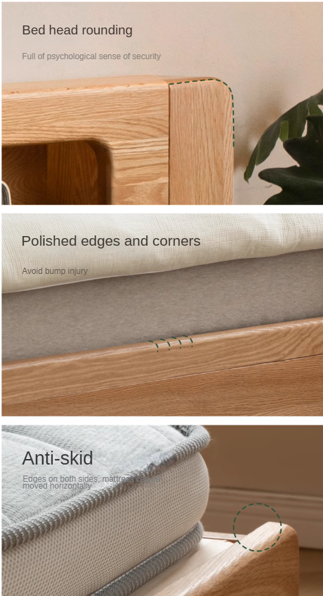Oak Solid Wood Luminous Box Bed