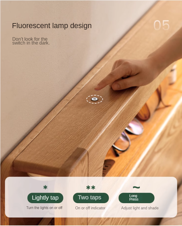 Oak Solid Wood Luminous Box Bed