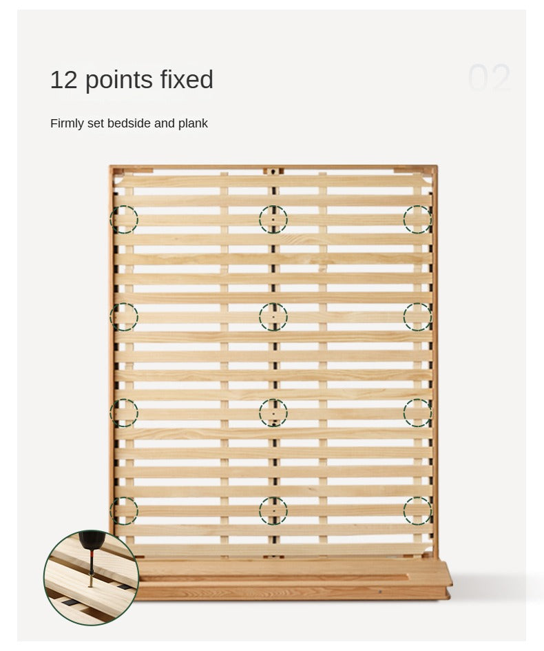 Oak Solid Wood Luminous Box Bed