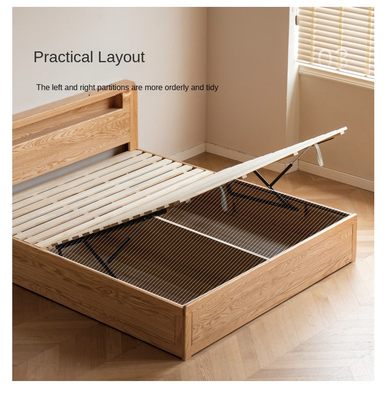 Oak Solid Wood Luminous Box Bed