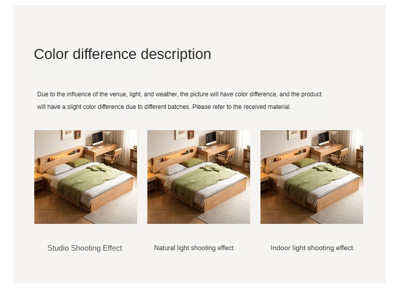 Oak Solid Wood Luminous Box Bed