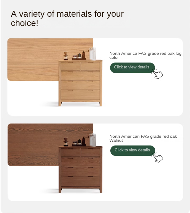 Oak Solid Wood, Solid Rubberwood Nordic Chest of Drawers