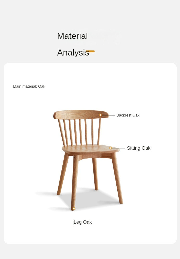 Oak, Cherry wood, Black Walnut Solid Wood 4 pcs set-Windsor Chair