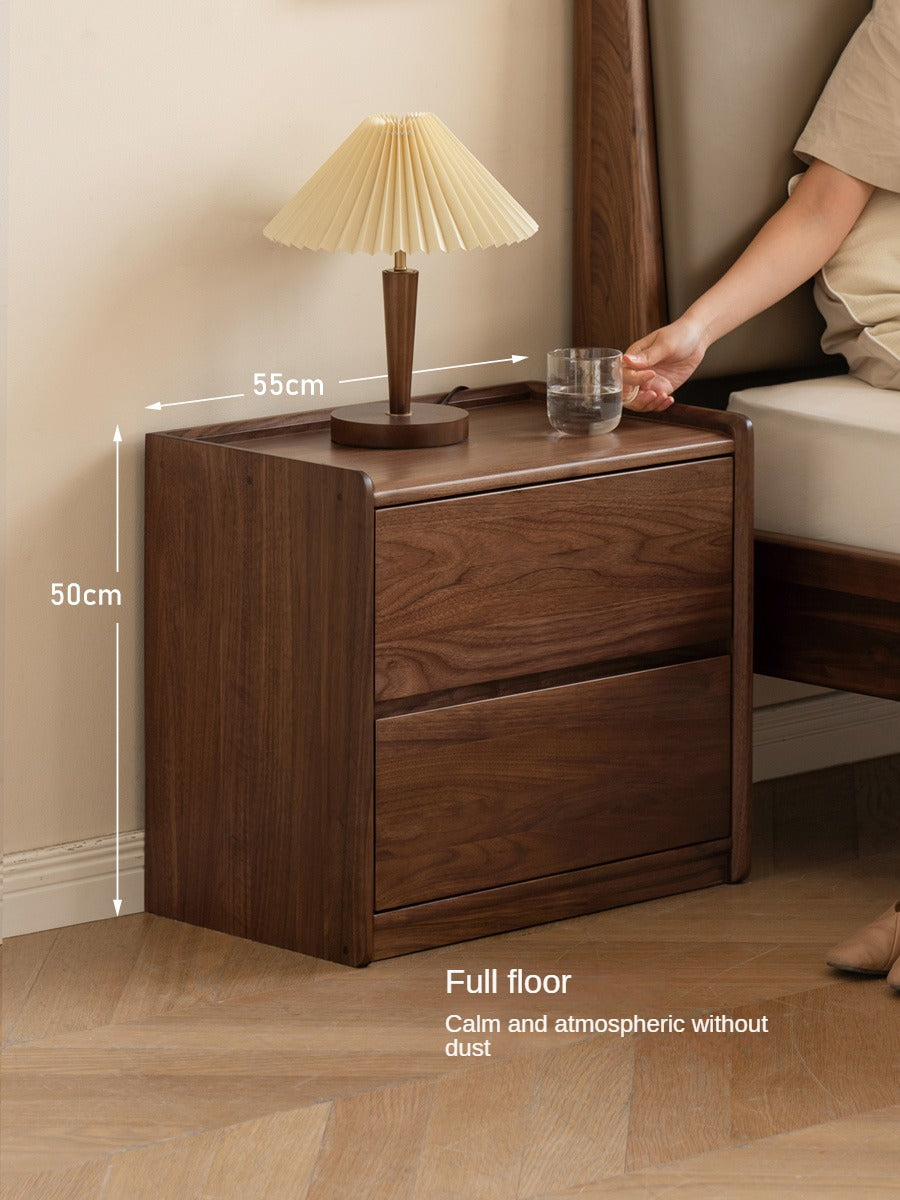 Sandalwood, Black Walnut Solid Wood Nightstand.