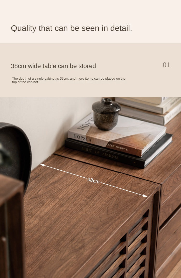Black Walnut Solid Wood Free Combination Multifunctional Bookcase.