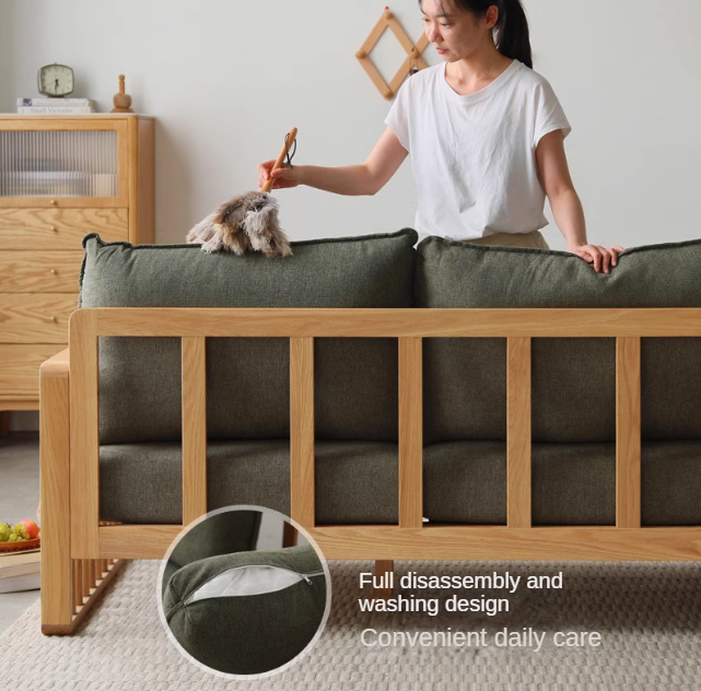 Ash Solid Wood Corner Modern Simple Sofa.