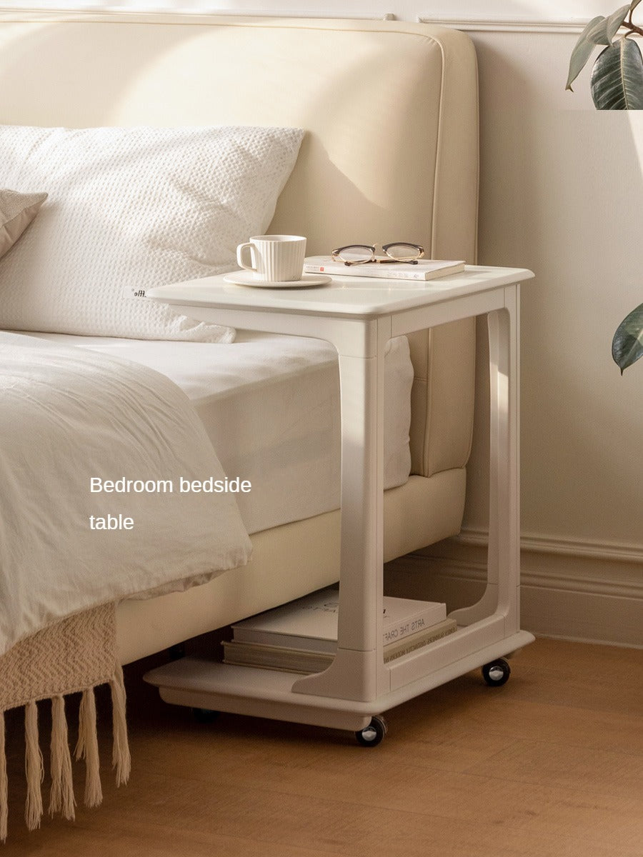 Birch Solid Wood Mobile Side Table