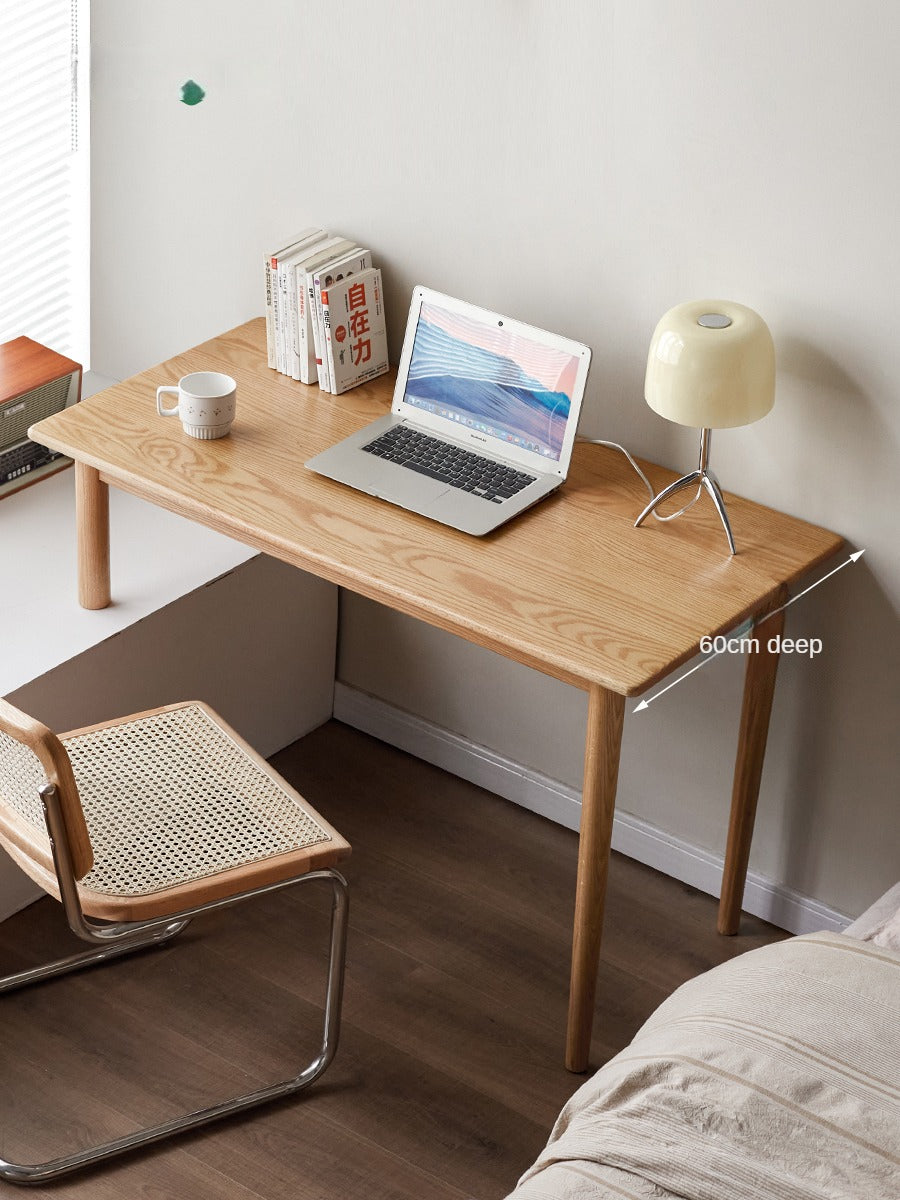 Oak Solid Wood Office Desk, Bay Window Desk