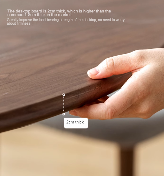 Black Walnut Solid Wood Retro Round Dining Table.