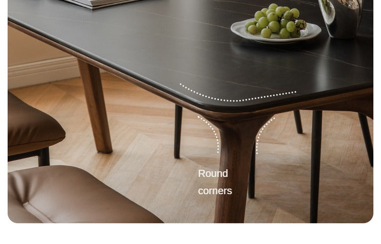 Rock slab dining table Black Walnut Solid wood "
