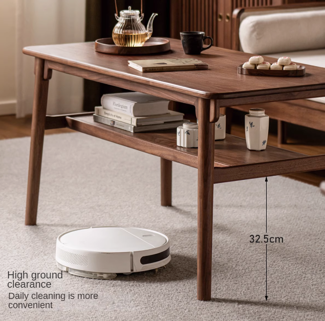 Ash, Black Walnut Solid Wood Double-Layer Coffee Table