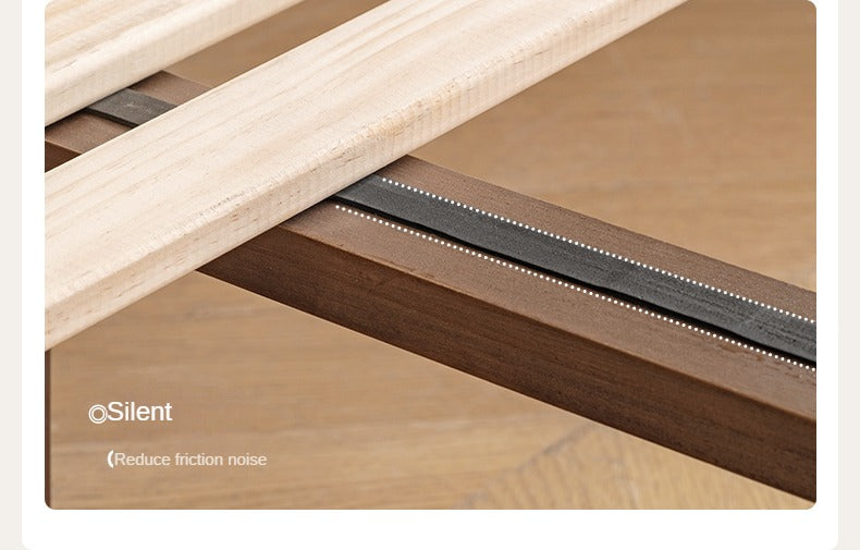 North American Black walnut, Ash solid wood bed simple high head.