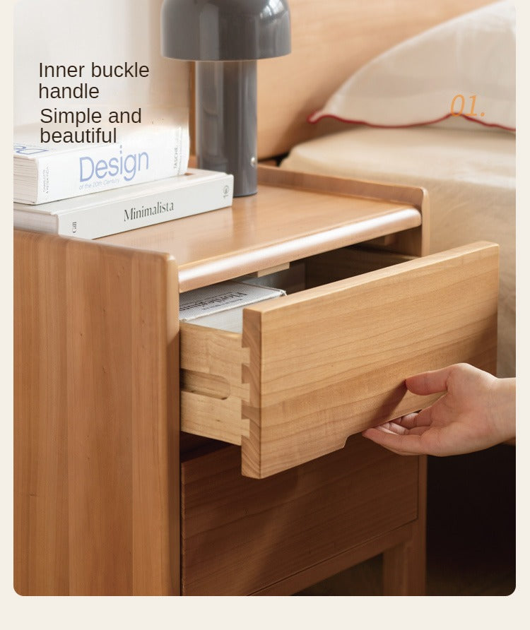 Poplar Solid Wood Nightstand,
