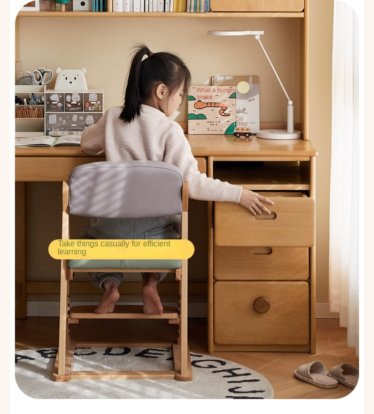 Beech Solid Wood Combination Simple Kids Desk