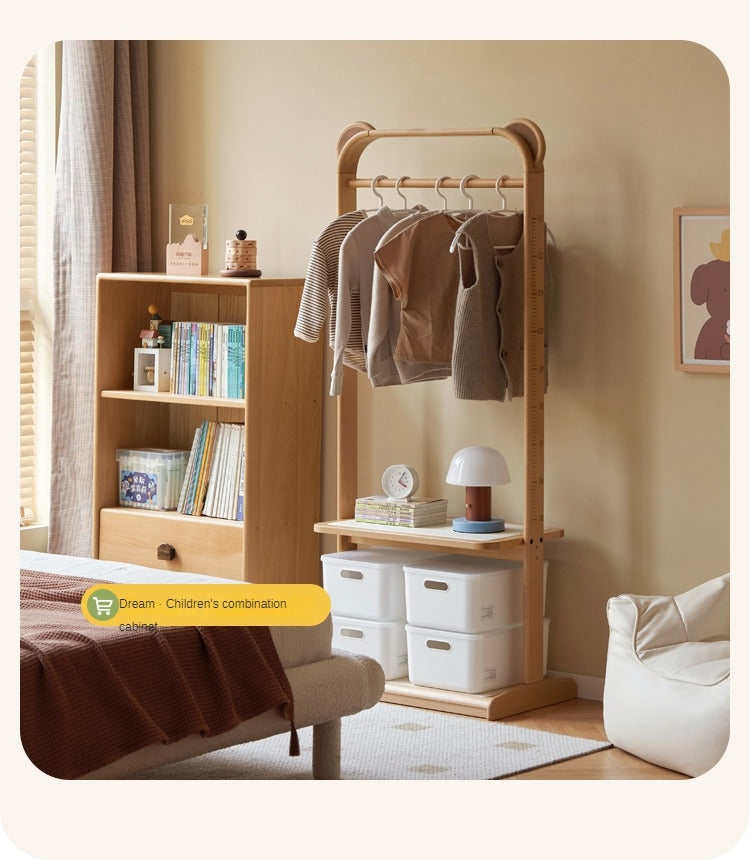 Beech Solid Wood Kids Coat Rack Floor Hanger