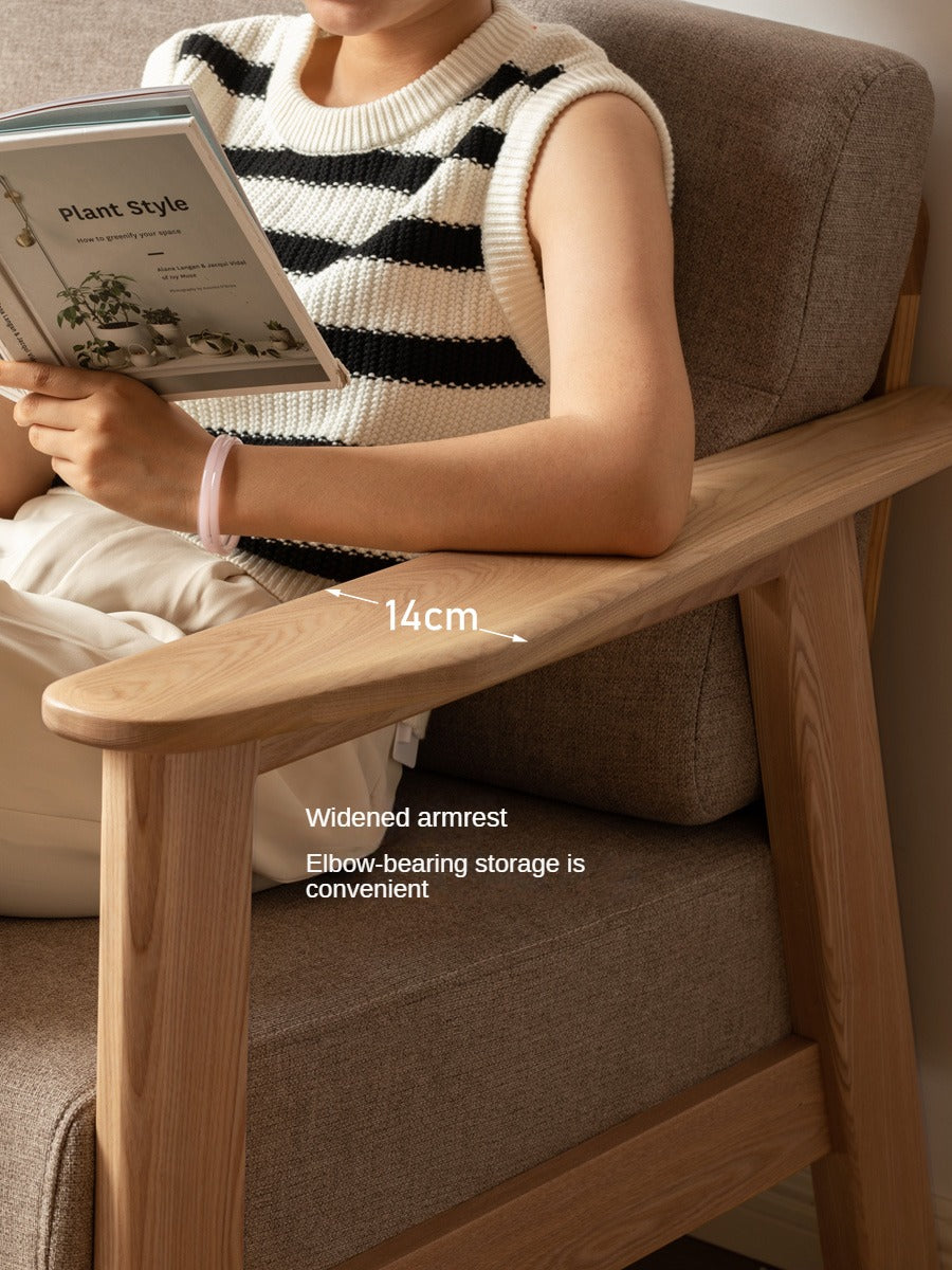 Ash Solid Wood Modern Sofa.