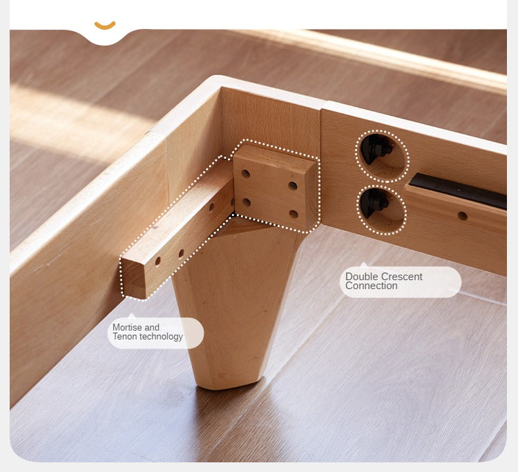 European Beech Solid Wood Soft Bed