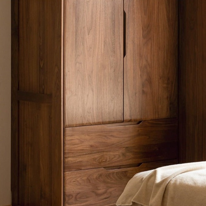 Black Walnut Solid Wood Large Wardrobe.