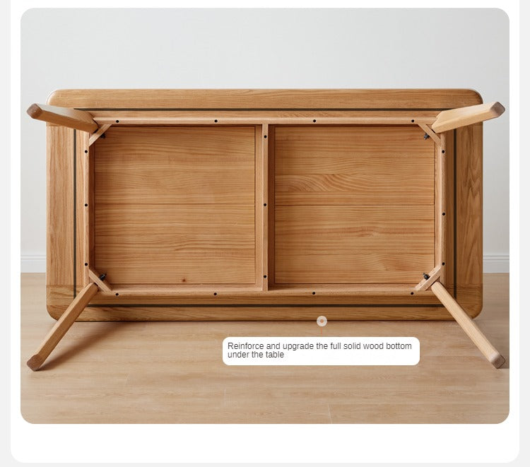 Ash, Oak Solid Wood Modern Rock Plate Dining Table
