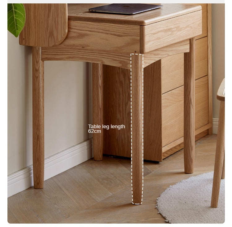 Oak Solid Wood Desk Bookshelf