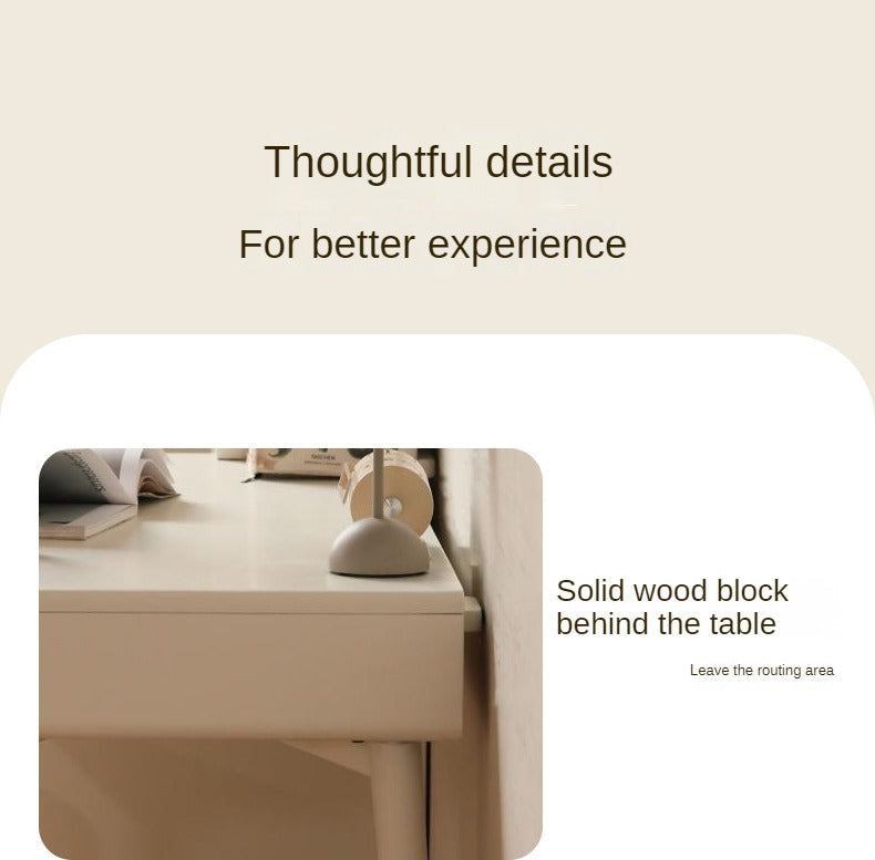 Rubberwood Solid Wood Retractable Desk and Bookshelf