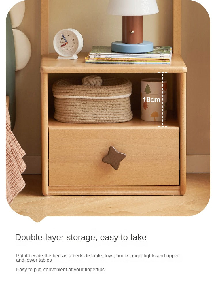Beech Solid Wood Children's Clothes Rack, Nightstand