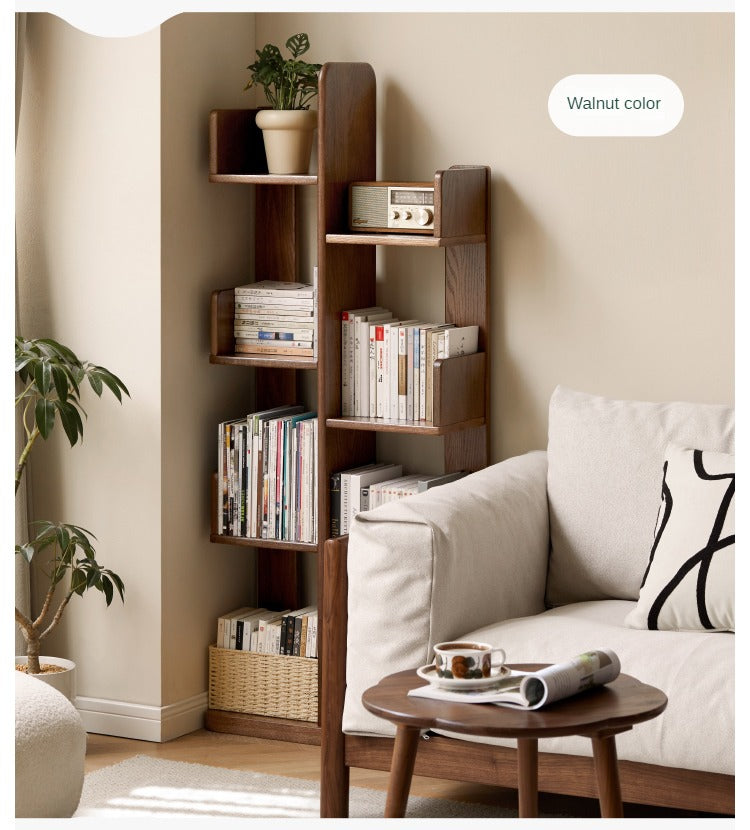 Oak Solid Wood Floor-Standing Bookshelf