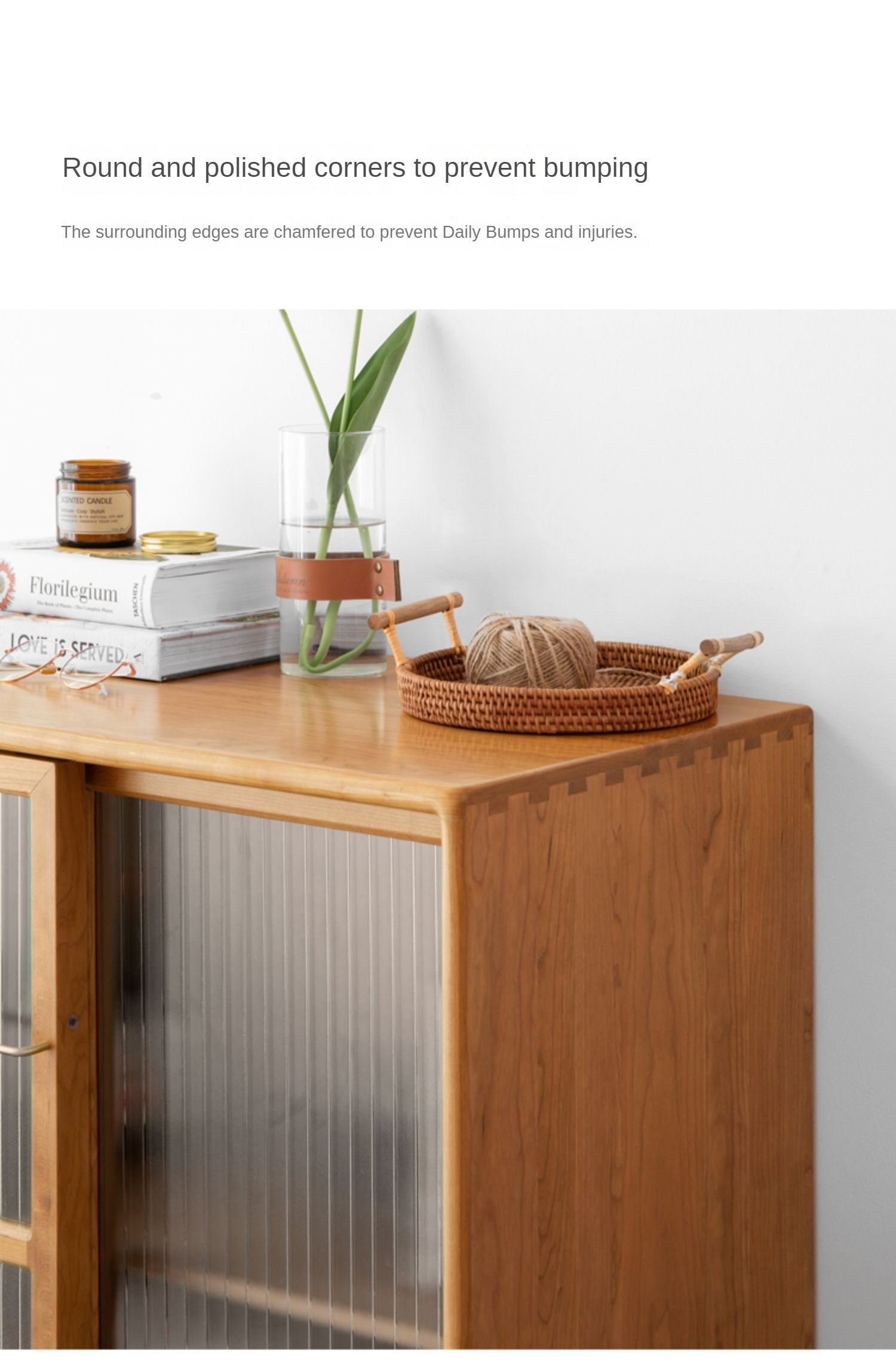 Cherry WoodRetro Side Cabinet Vintage Storage Cabinet