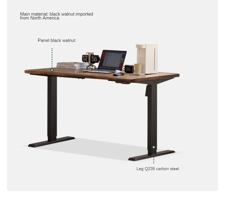 Ash, Sandalwood, Black Walnut Solid Wood Electric Elevating Office Desk