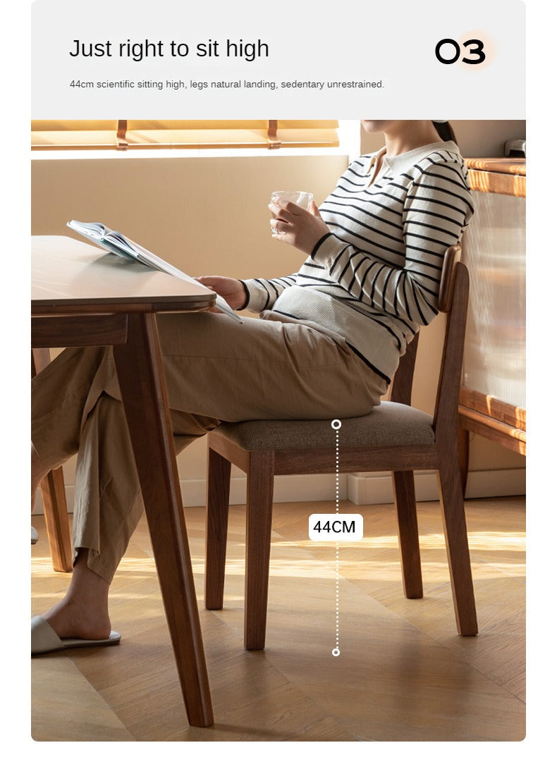 Black Walnut, Ash, Oak, Solid Rubberwood Chair 4 pcs set