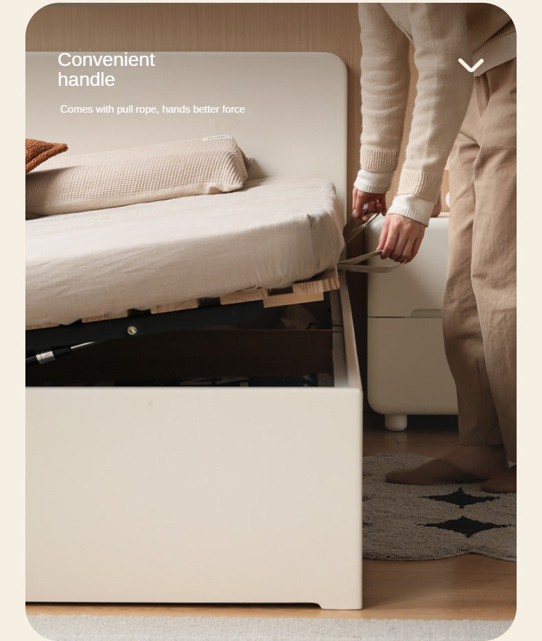 Rubber Wood Solid Wood White Open Box Bed