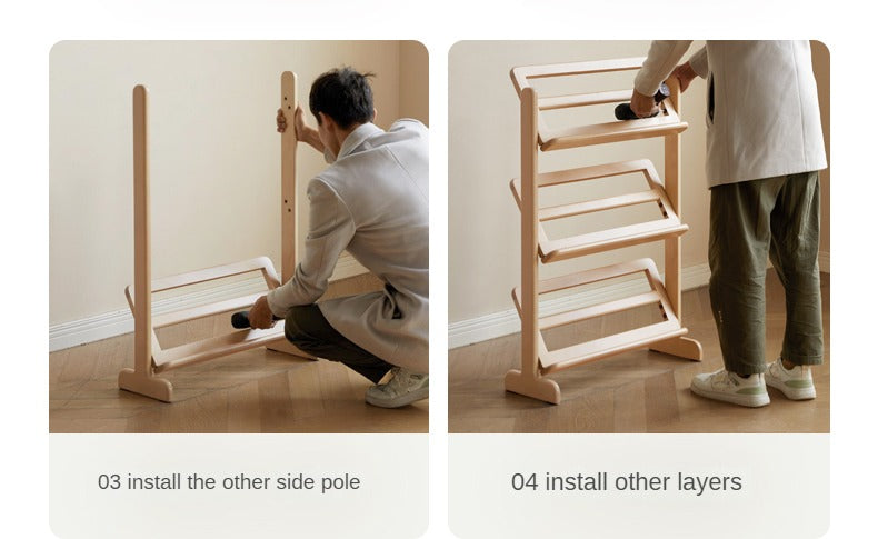 Birch, Beech Solid Wood Multi-Layer Ultra-Thin Shoe Racks