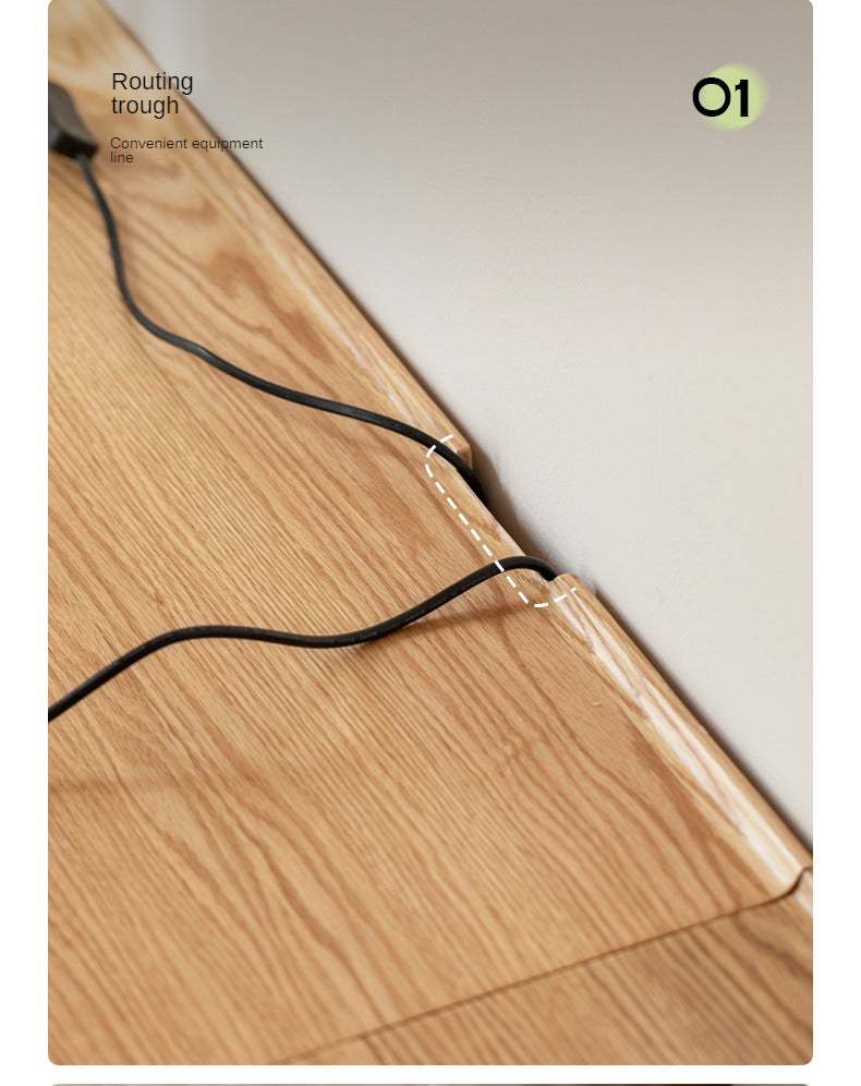 Oak Solid Wood Modern Large Floor TV Cabinet.