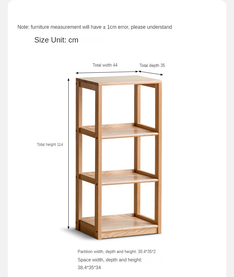 Oak Solid Wood Multi-Layer Bookshelf