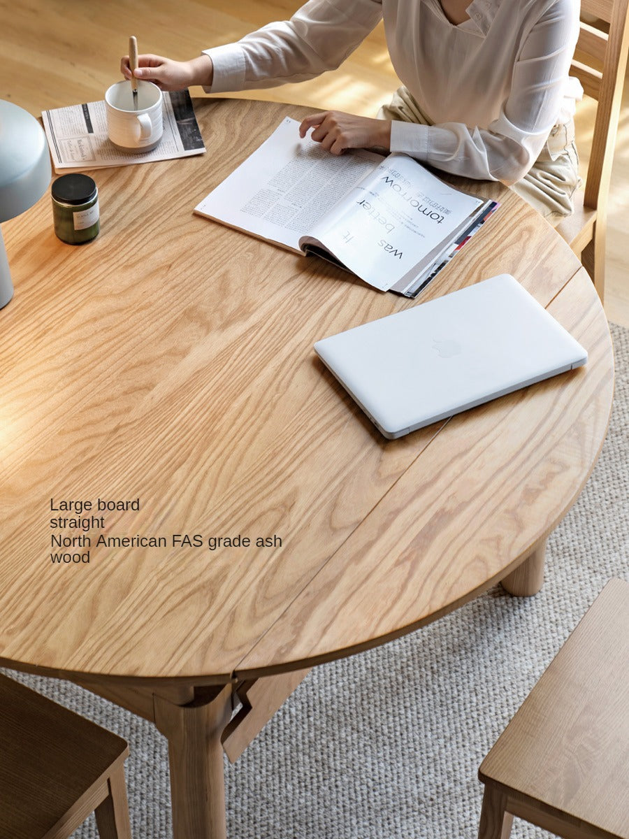 Ash, Cherry, Oak Solid Wood Folding Dining Table