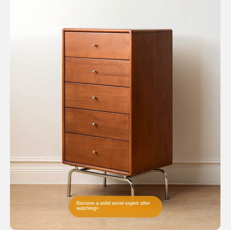 Poplar Solid Wood Retro Chest of Drawers