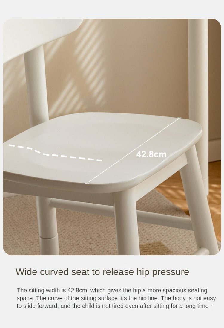 Oak, Birch Solid Wood Lift Kid's Chair White.