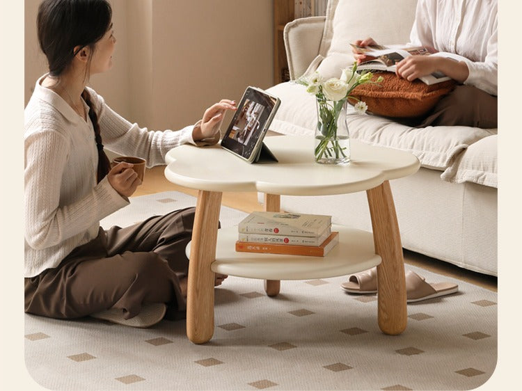 Poplar Solid Wood Cream Style Creative Coffee Table