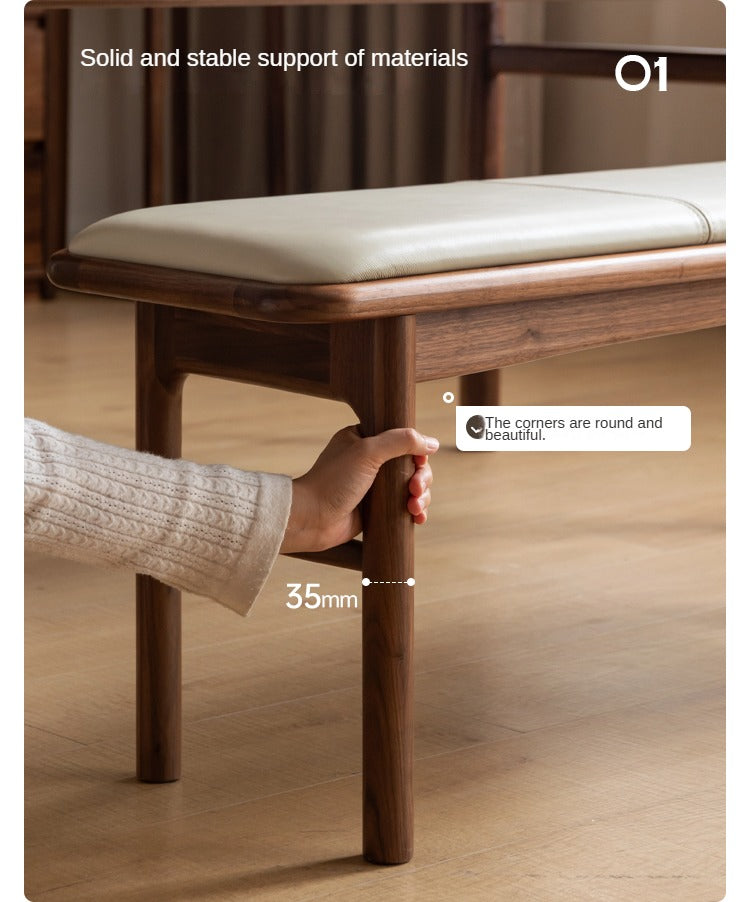 Black Walnut, Oak Solid Wood bench, Tea Stool