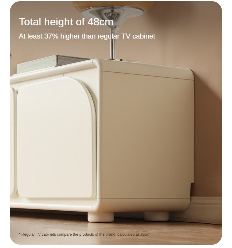 Solid RubberWood TV Cabinet Cream Style Floor Cabinet.