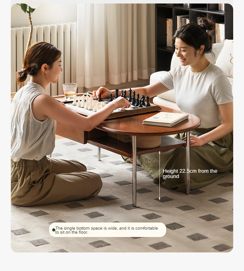 Poplar Solid Wood French Retro Small Storage Coffee Table