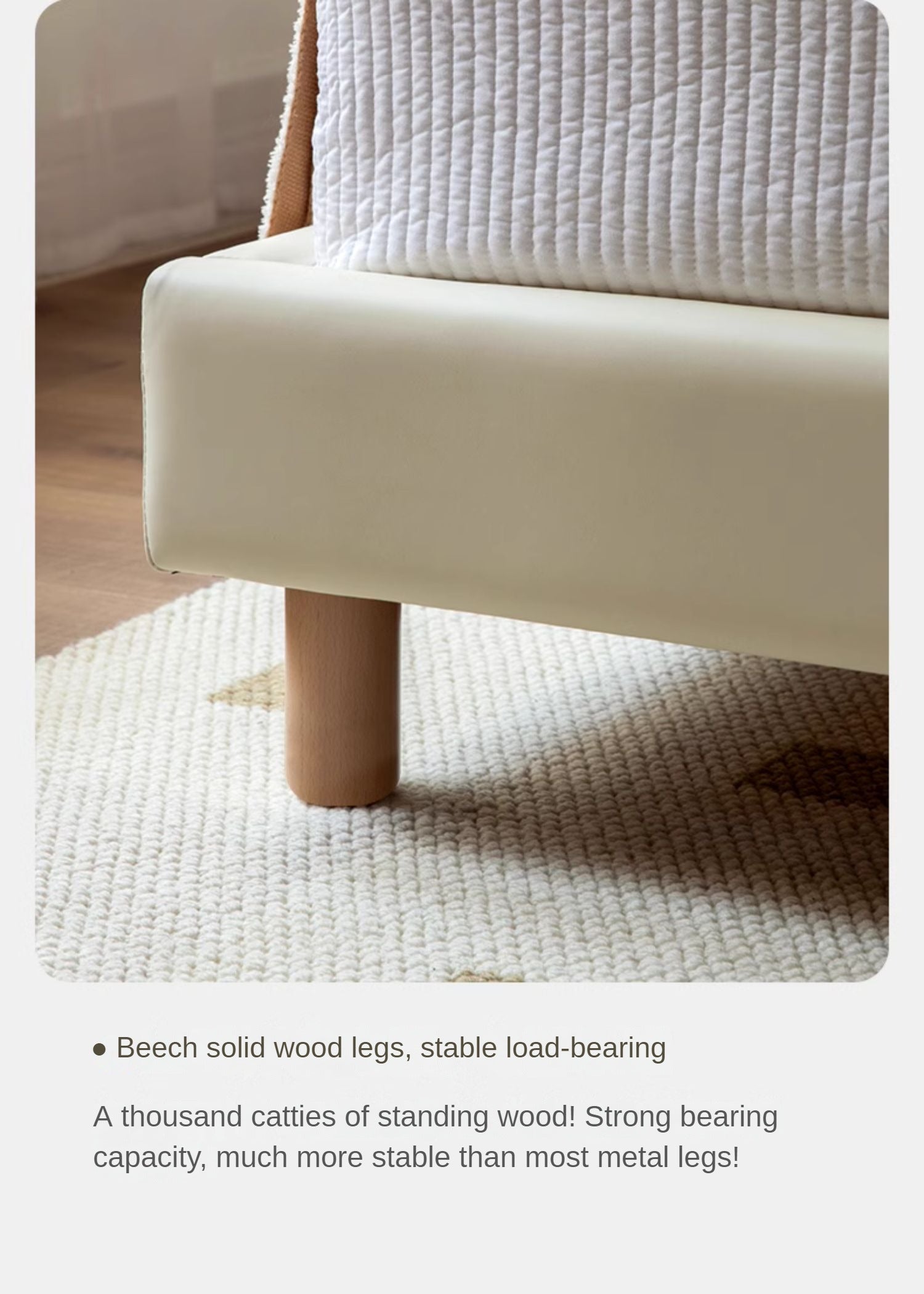 Сream style Organic Leather kid's Cloud Bed<