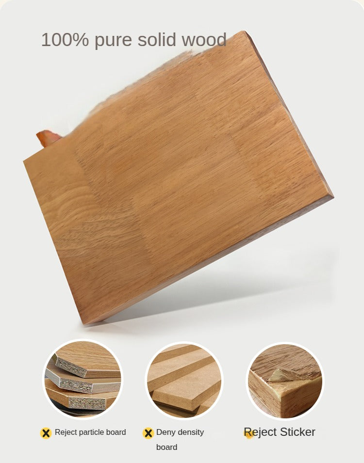 Rubber pure solid wood bookshelf floor-standing cabinet.