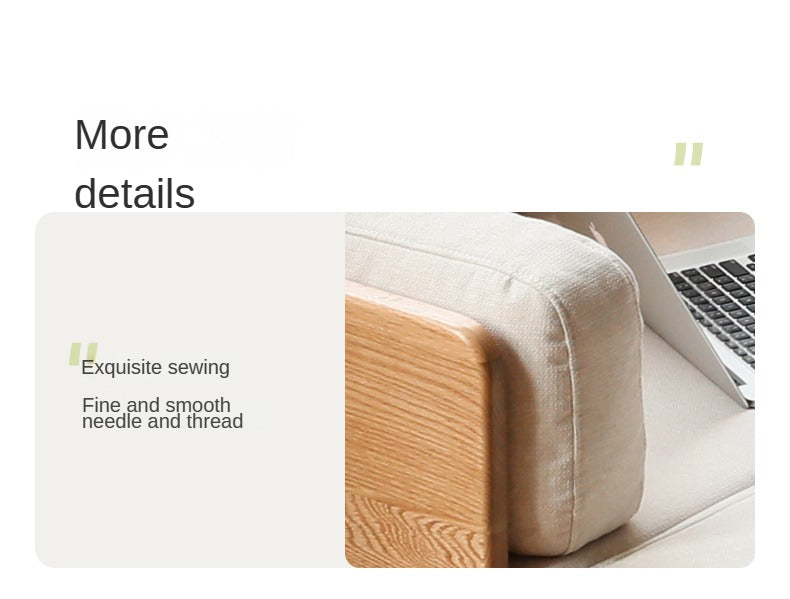 Oak Solid Wood Sofa Bed Folding White Goose Feather Cushions: