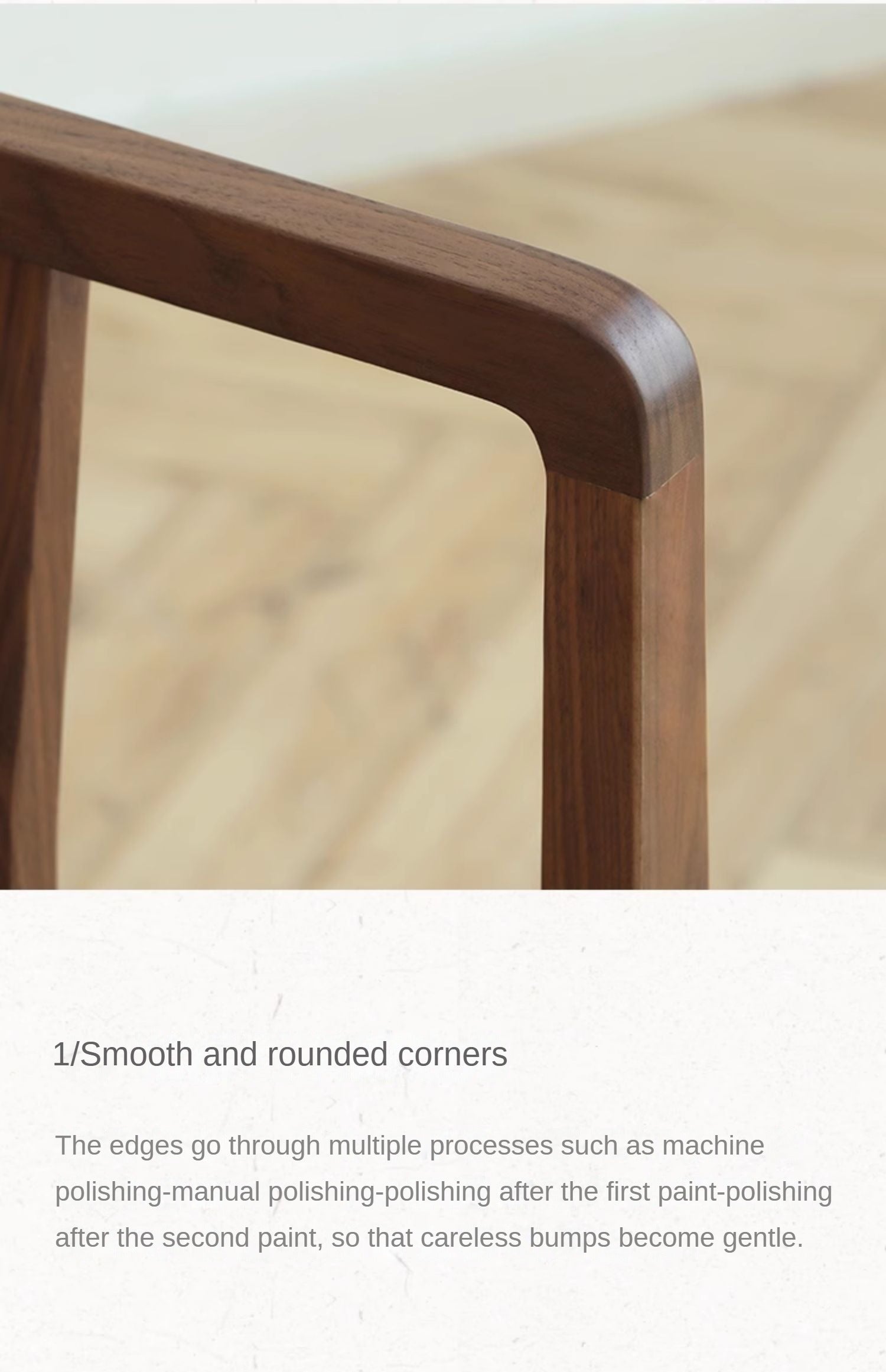 Black Walnut Solid Wood Dining Chair with Backrest 4pcs