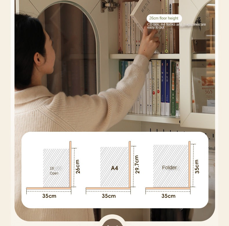 Solid RubberWood Wood Desk Bookshelf Integrated Study Table