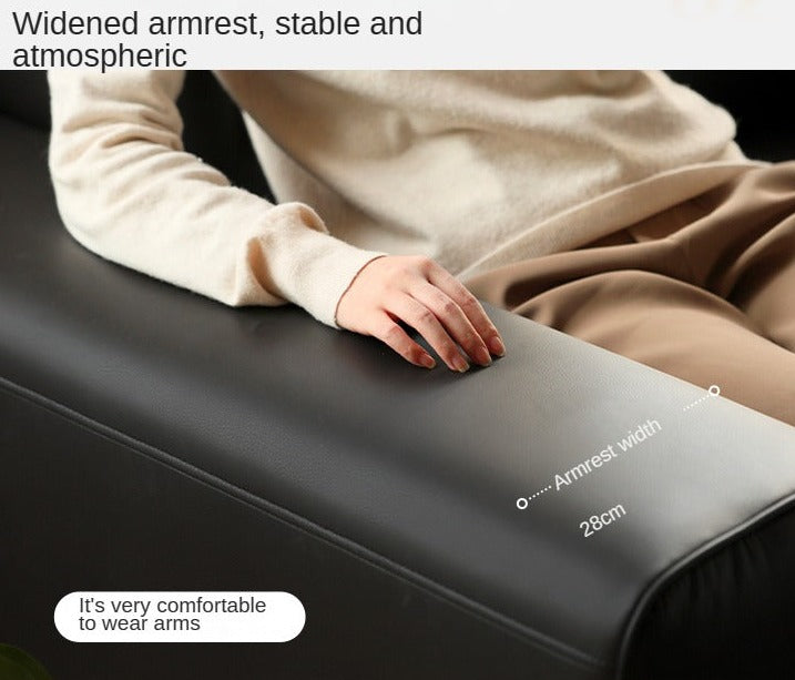 Organic Leather Art Sofa Retractable Bed Big Black Bull Electric Sofa Bed.
