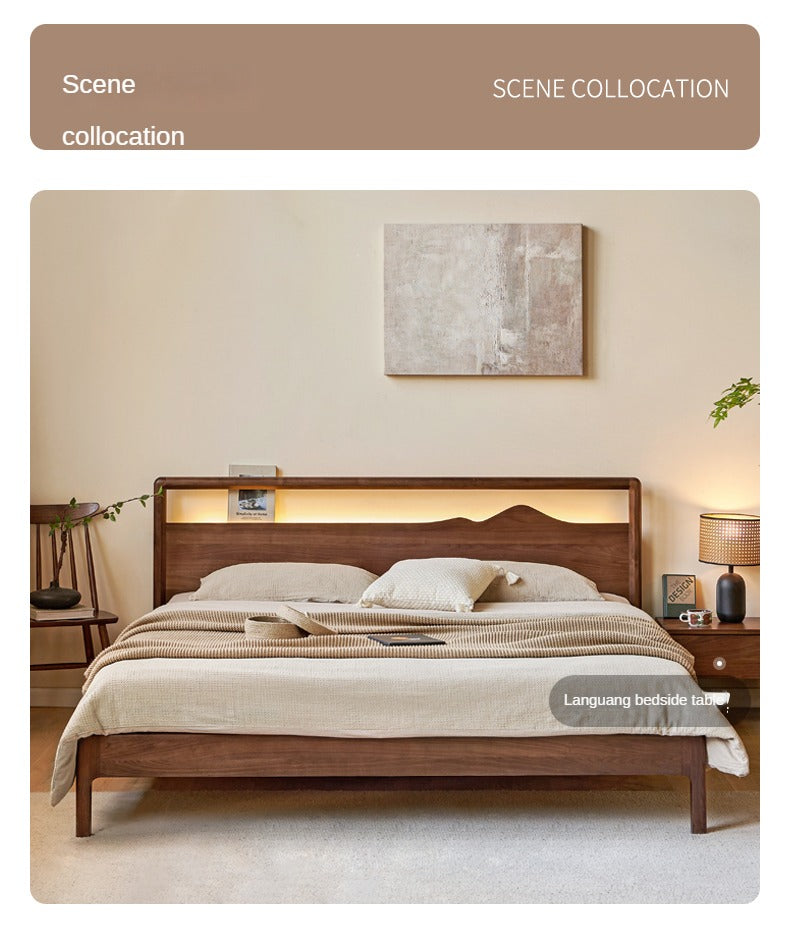 Black Walnut, Ash Solid Wood Bed